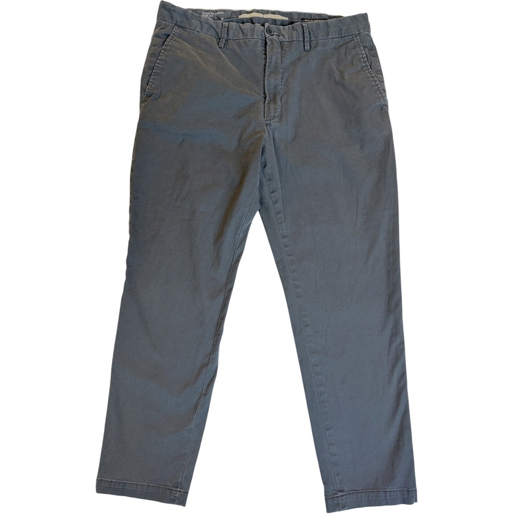 Banana Republic Chino Pants Mens 36x30 Charcoal Slim Lived-In Basic